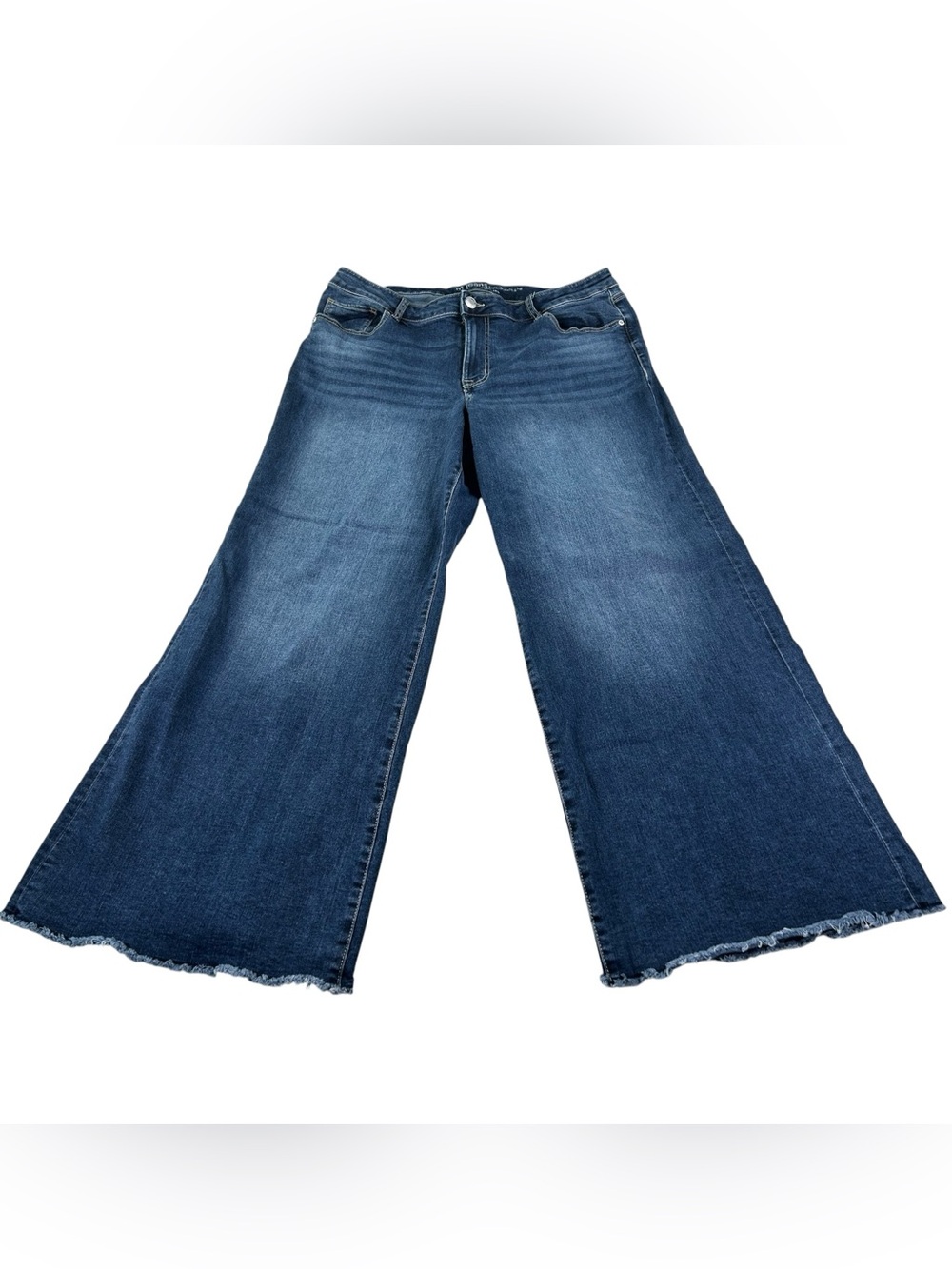 Maurices m jeans 18W High Rise Wide Leg Flare Jeans Raw Hem Plus Size Y2K Boho